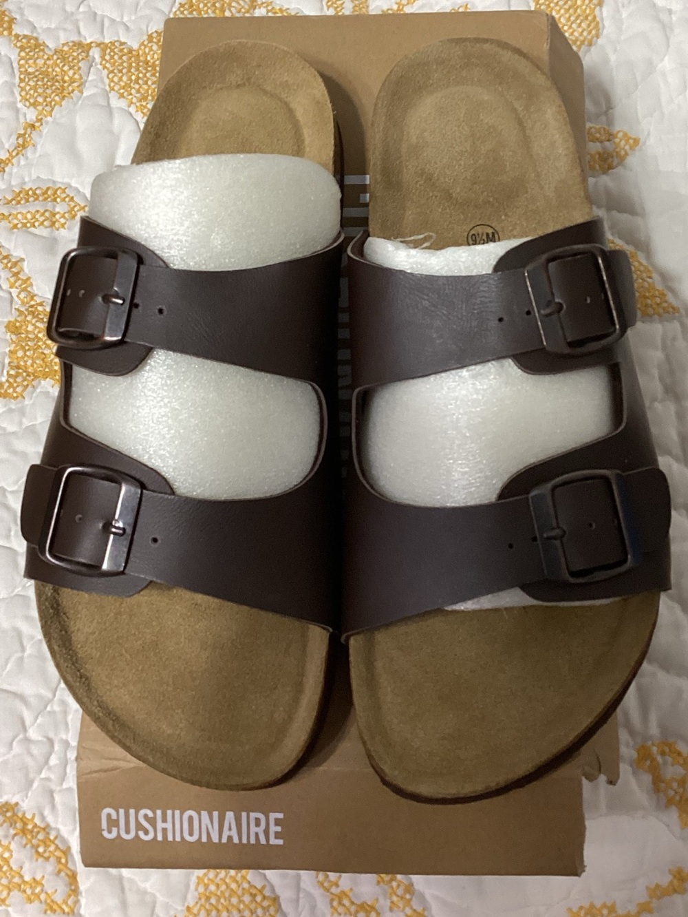 Cushionaire Lane Cork Footbed Sandal Brown Women’s 9.5
